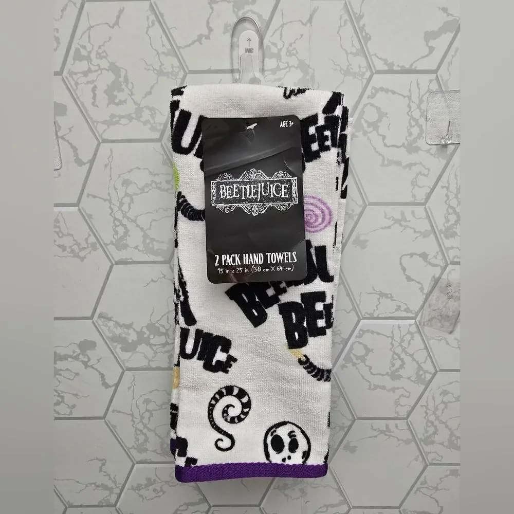 Nwt Beetlejuice Halloween 2 pc Hand Towels